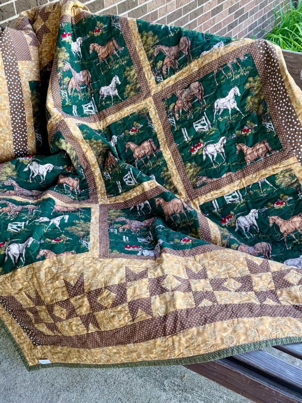 Horse quilt handmade 50x64